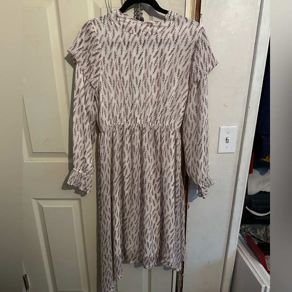 EUC saving page floral print chiffon dress size M
